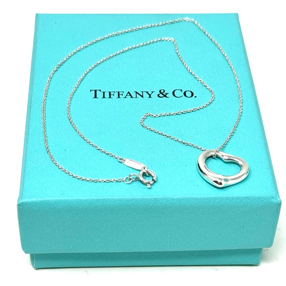 Authentic Tiffany & CO. Elsa Peretti Small Size Open Heart Neck… - Picture 12 of 15